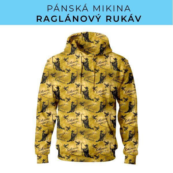 PÁNSKÝ střih - mikina raglan ZÁKLADNÍ s kapucí