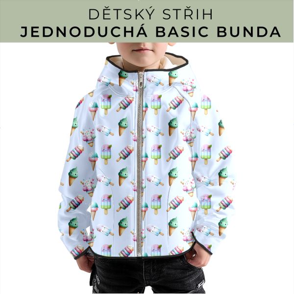 Dětský střih - jednoduchá dětská BASIC  bunda