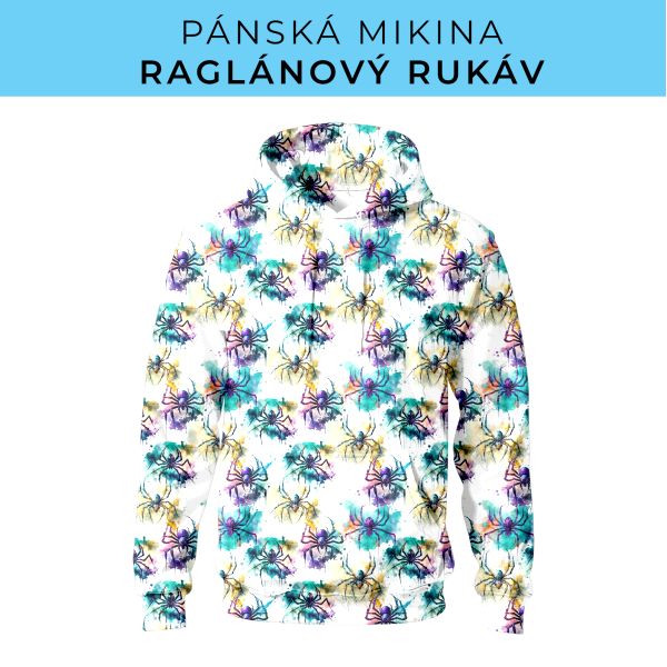 PÁNSKÝ střih - mikina raglan ZÁKLADNÍ s kapucí