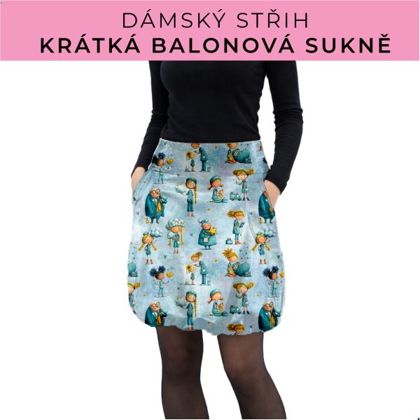 Dámský střih - balonová krátká sukně