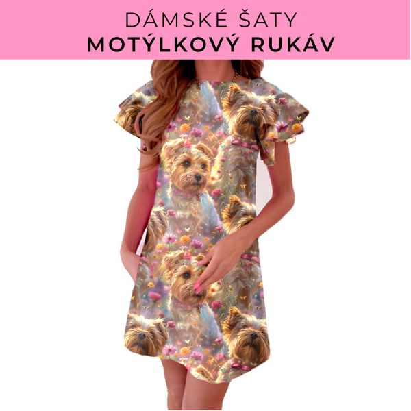 DÁMSKÝ střih - šaty s motýlkovým rukávem