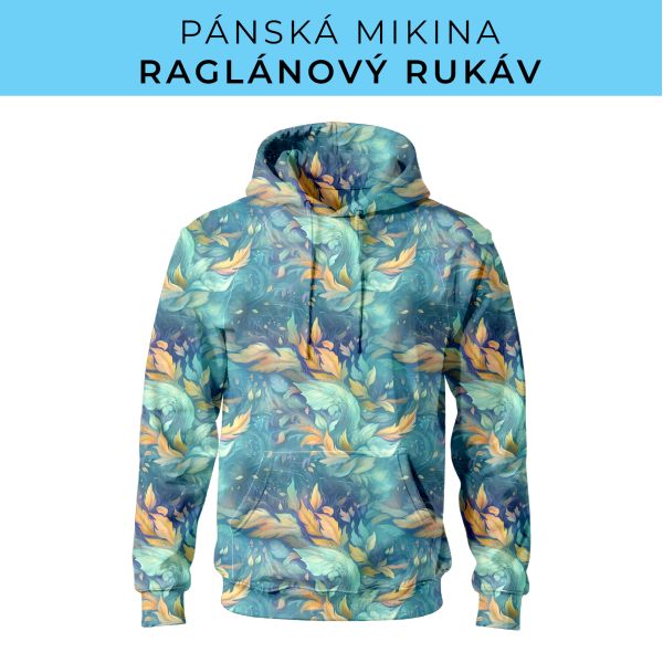 PÁNSKÝ střih - mikina raglan ZÁKLADNÍ s kapucí