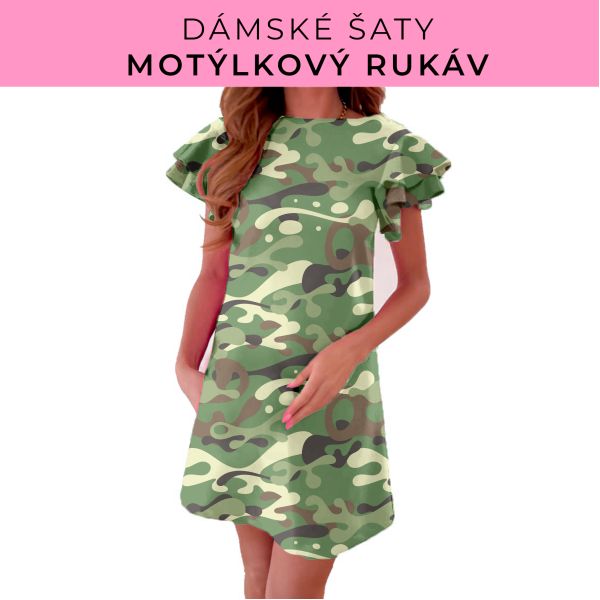 DÁMSKÝ střih - šaty s motýlkovým rukávem