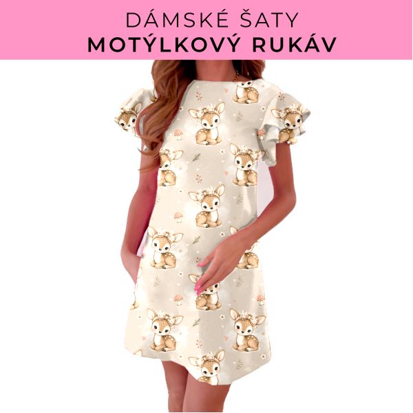 DÁMSKÝ střih - šaty s motýlkovým rukávem