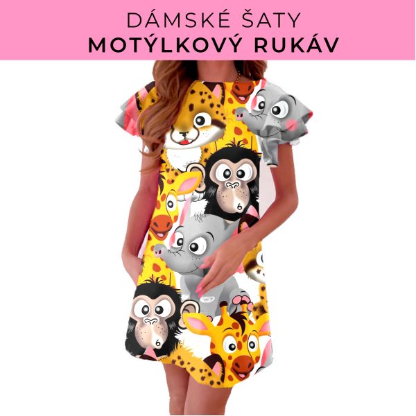 DÁMSKÝ střih - šaty s motýlkovým rukávem