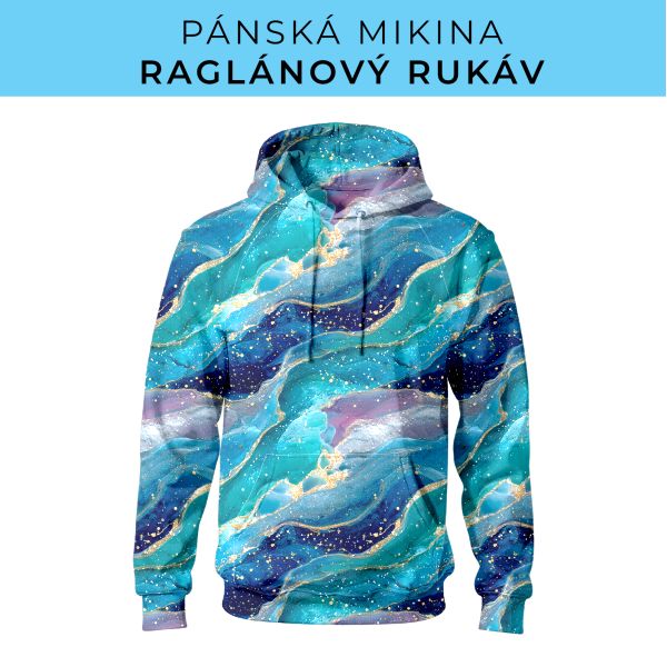 PÁNSKÝ střih - mikina raglan ZÁKLADNÍ s kapucí