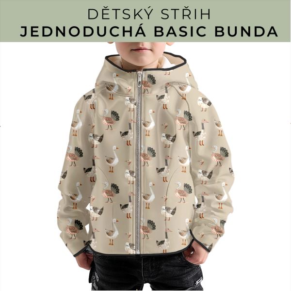 Dětský střih - jednoduchá dětská BASIC  bunda