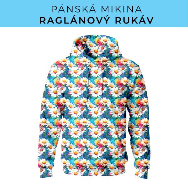 PÁNSKÝ střih - mikina raglan ZÁKLADNÍ s kapucí