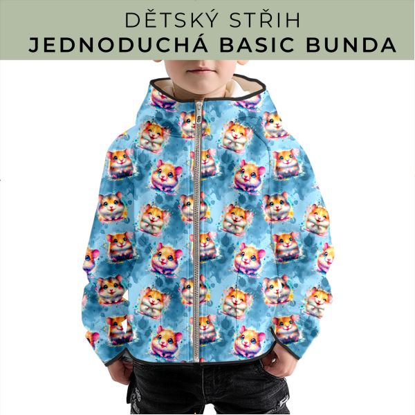 Dětský střih - jednoduchá dětská BASIC  bunda