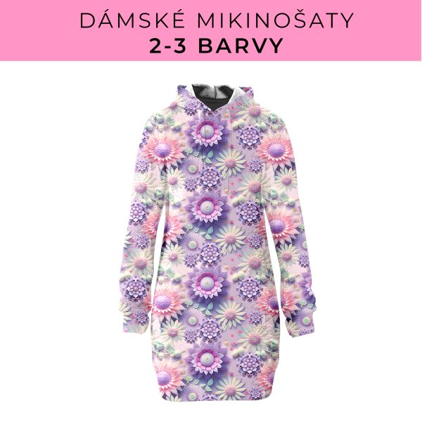 DÁMSKÝ střih - Mikinošaty 2-3 barvy
