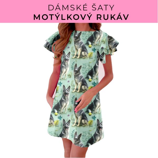DÁMSKÝ střih - šaty s motýlkovým rukávem