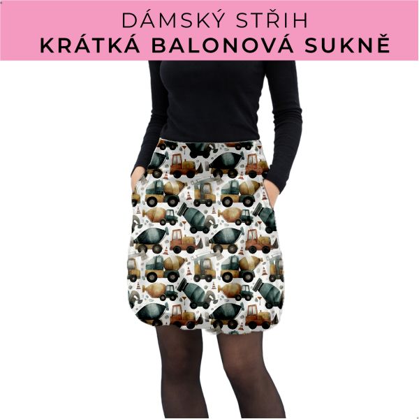 Dámský střih - balonová krátká sukně