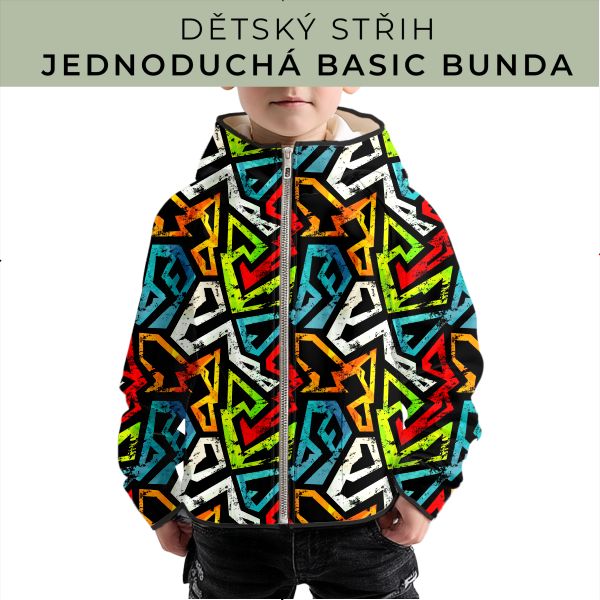 Dětský střih - jednoduchá dětská BASIC  bunda