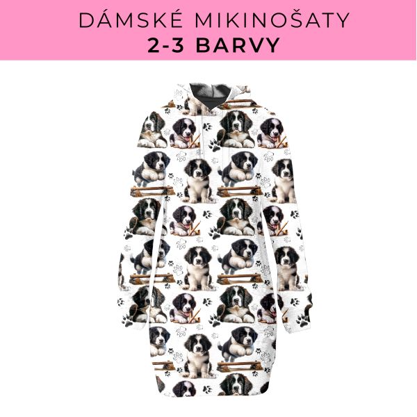 DÁMSKÝ střih - Mikinošaty 2-3 barvy