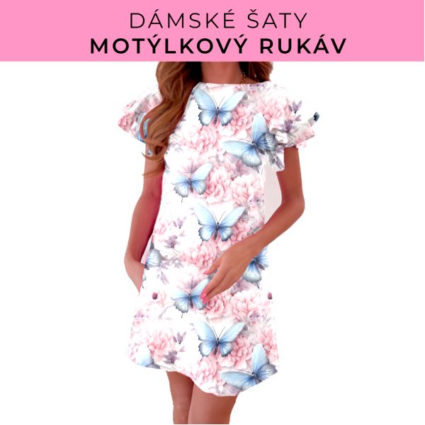 DÁMSKÝ střih - šaty s motýlkovým rukávem