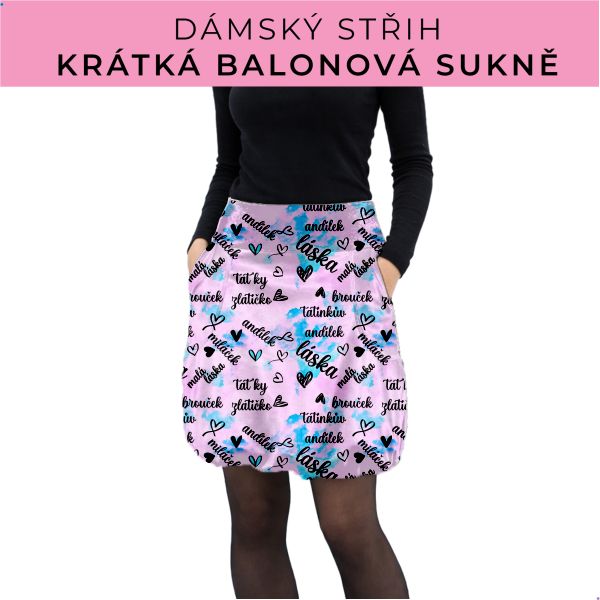 Dámský střih - balonová krátká sukně