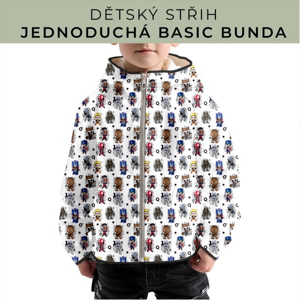 Dětský střih - jednoduchá dětská BASIC  bunda