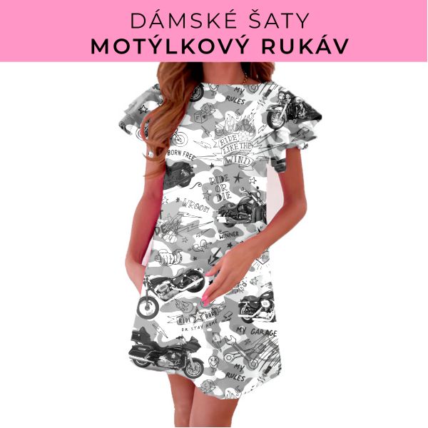 DÁMSKÝ střih - šaty s motýlkovým rukávem