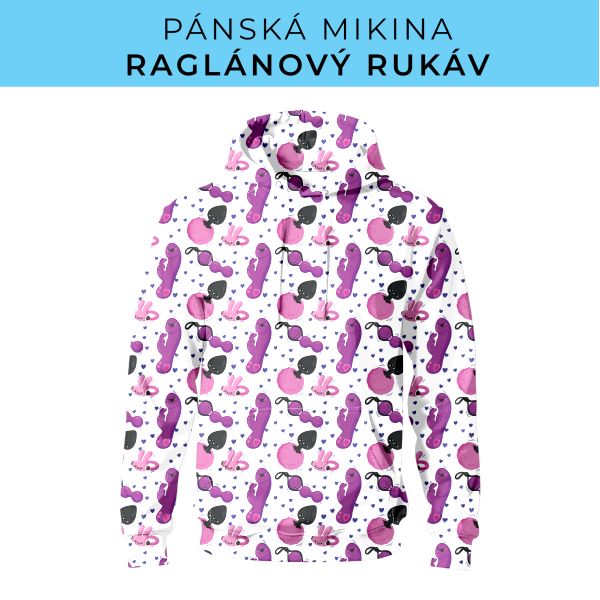 PÁNSKÝ střih - mikina raglan ZÁKLADNÍ s kapucí