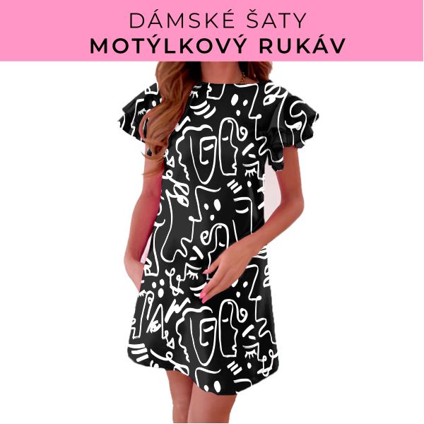 DÁMSKÝ střih - šaty s motýlkovým rukávem