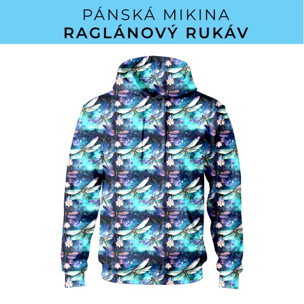 PÁNSKÝ střih - mikina raglan ZÁKLADNÍ s kapucí