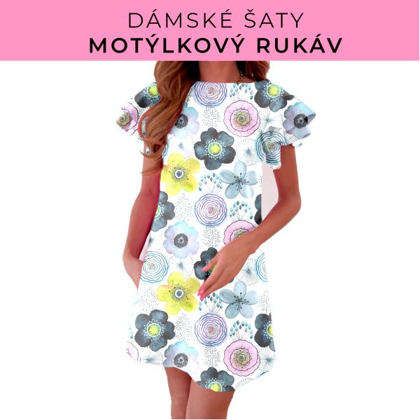 DÁMSKÝ střih - šaty s motýlkovým rukávem