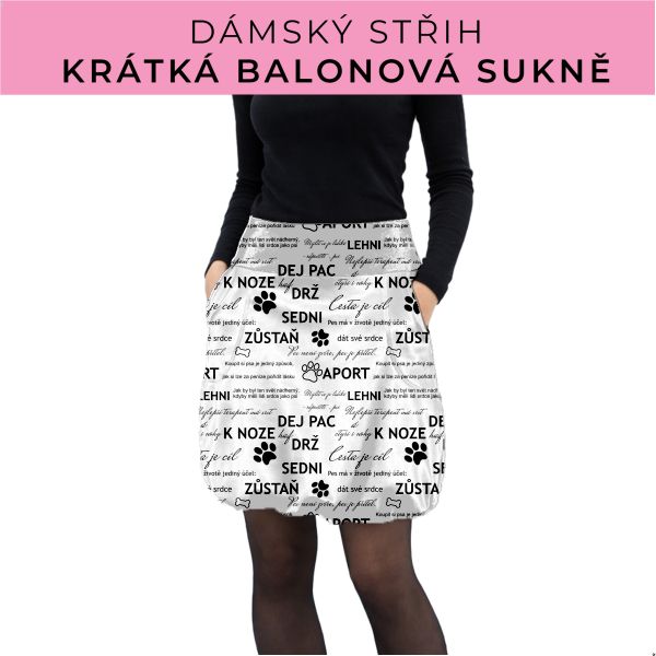 Dámský střih - balonová krátká sukně