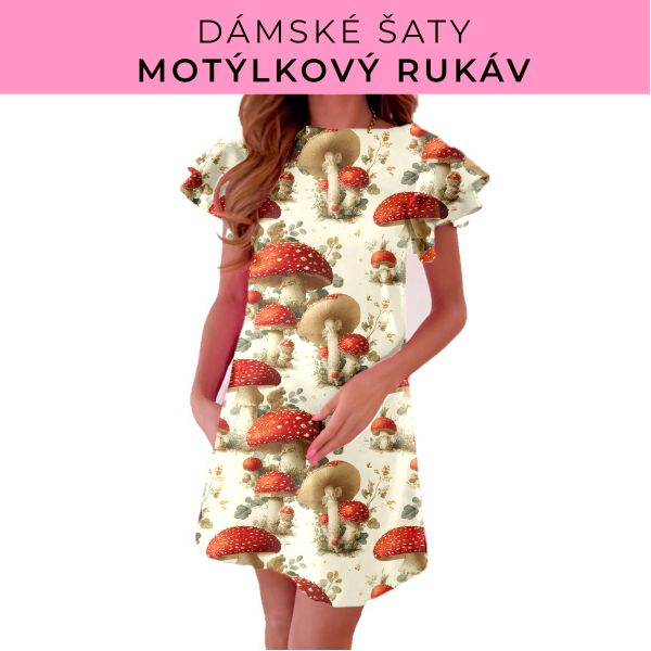 DÁMSKÝ střih - šaty s motýlkovým rukávem