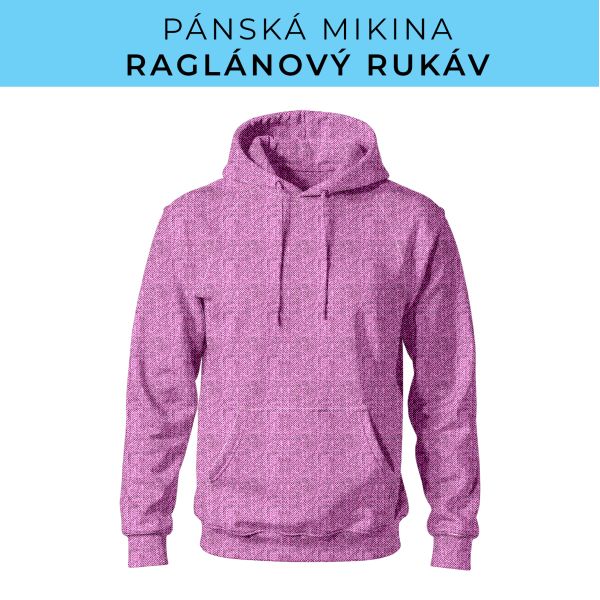 PÁNSKÝ střih - mikina raglan ZÁKLADNÍ s kapucí
