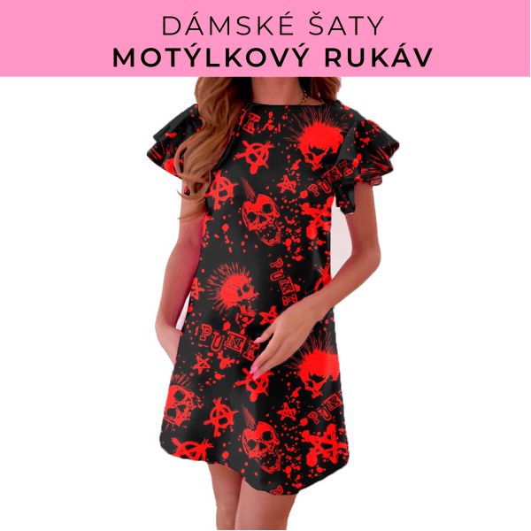 DÁMSKÝ střih - šaty s motýlkovým rukávem