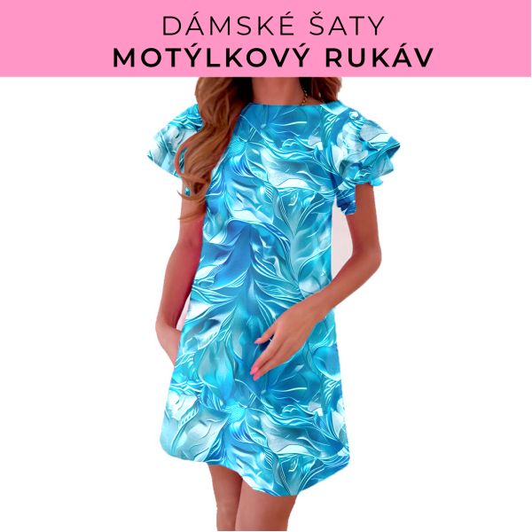 DÁMSKÝ střih - šaty s motýlkovým rukávem