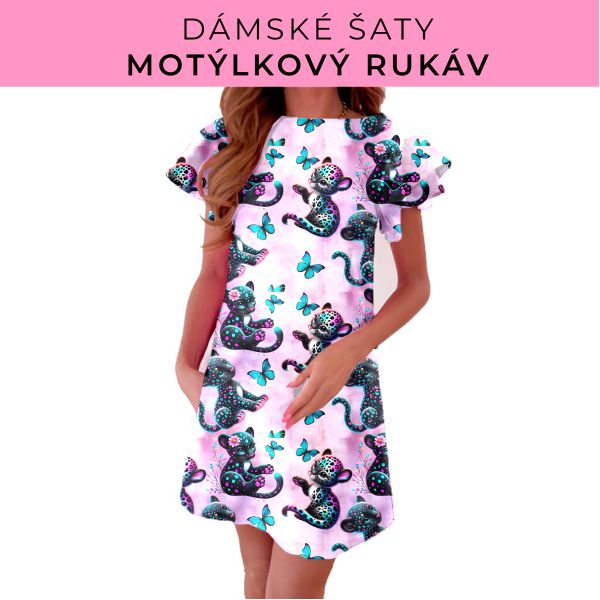 DÁMSKÝ střih - šaty s motýlkovým rukávem