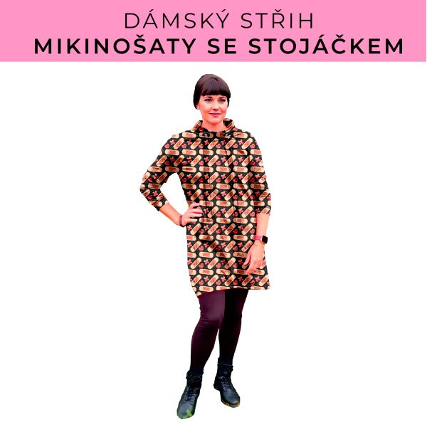 Dámský střih - mikinové šaty se stojáčkem