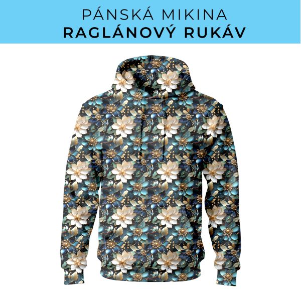 PÁNSKÝ střih - mikina raglan ZÁKLADNÍ s kapucí
