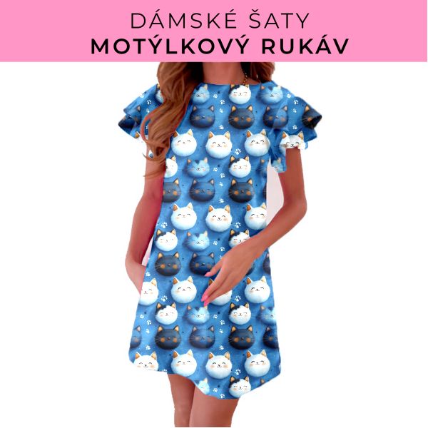 DÁMSKÝ střih - šaty s motýlkovým rukávem