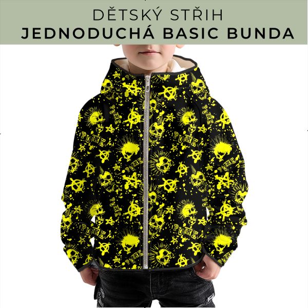 Dětský střih - jednoduchá dětská BASIC  bunda
