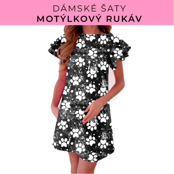 DÁMSKÝ střih - šaty s motýlkovým rukávem