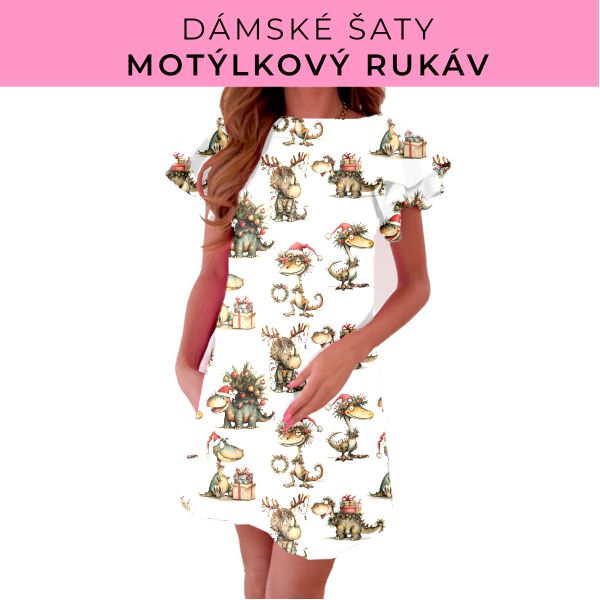 DÁMSKÝ střih - šaty s motýlkovým rukávem