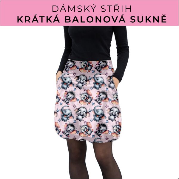 Dámský střih - balonová krátká sukně