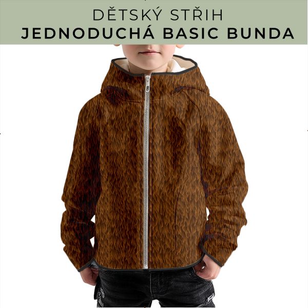 Dětský střih - jednoduchá dětská BASIC  bunda