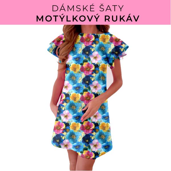 DÁMSKÝ střih - šaty s motýlkovým rukávem