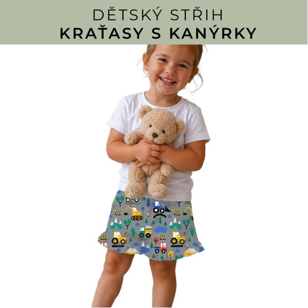 Dětský střih - Kraťásky s kanýrkem