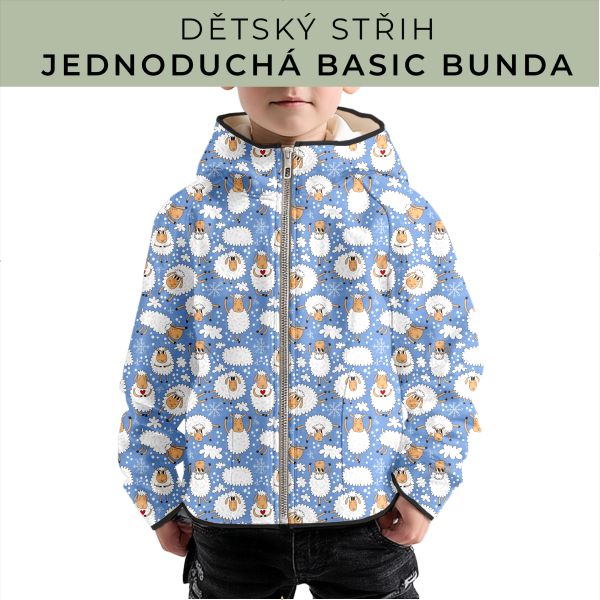 Dětský střih - jednoduchá dětská BASIC  bunda