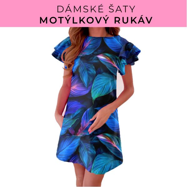 DÁMSKÝ střih - šaty s motýlkovým rukávem