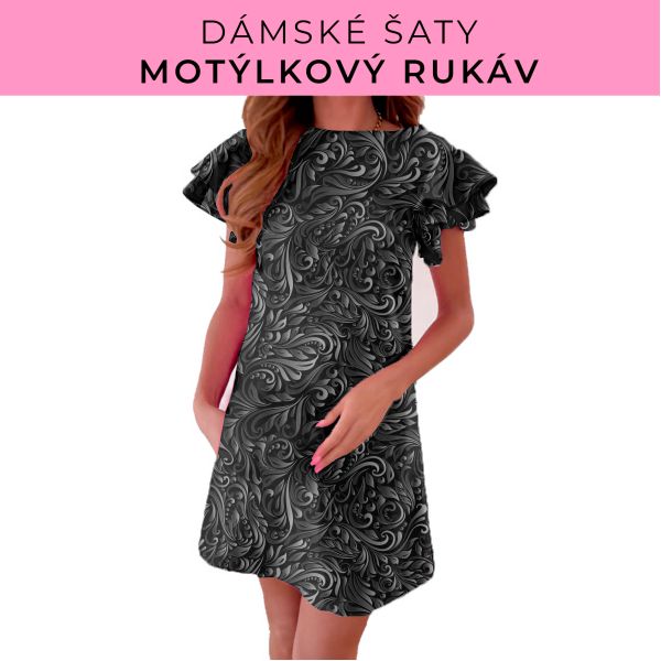 DÁMSKÝ střih - šaty s motýlkovým rukávem