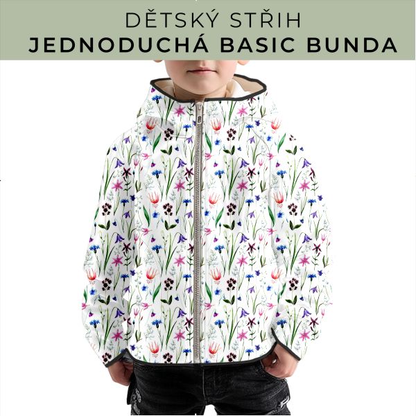 Dětský střih - jednoduchá dětská BASIC  bunda
