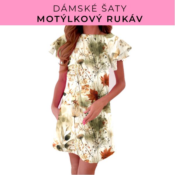DÁMSKÝ střih - šaty s motýlkovým rukávem