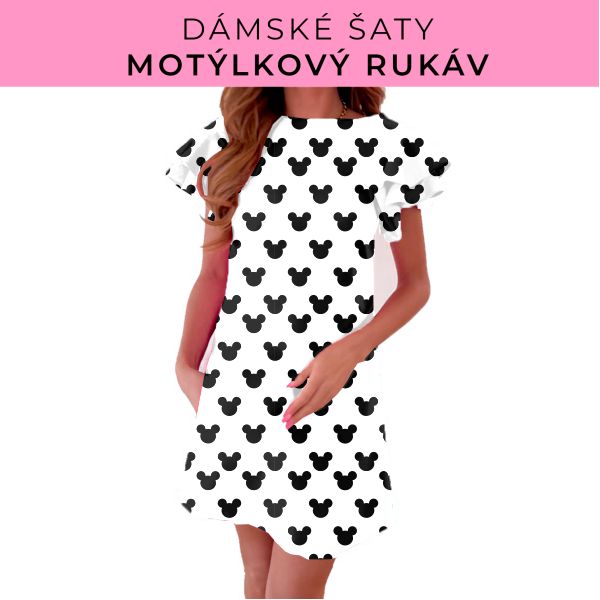 DÁMSKÝ střih - šaty s motýlkovým rukávem
