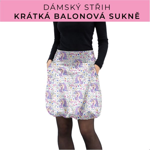 Dámský střih - balonová krátká sukně