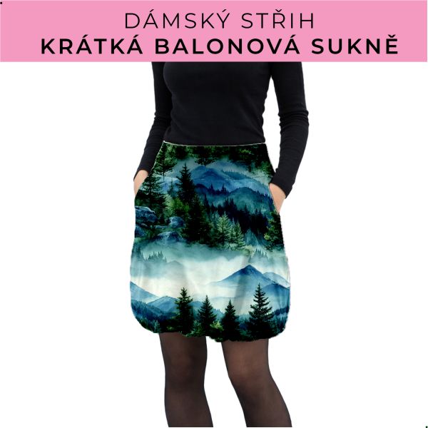 Dámský střih - balonová krátká sukně